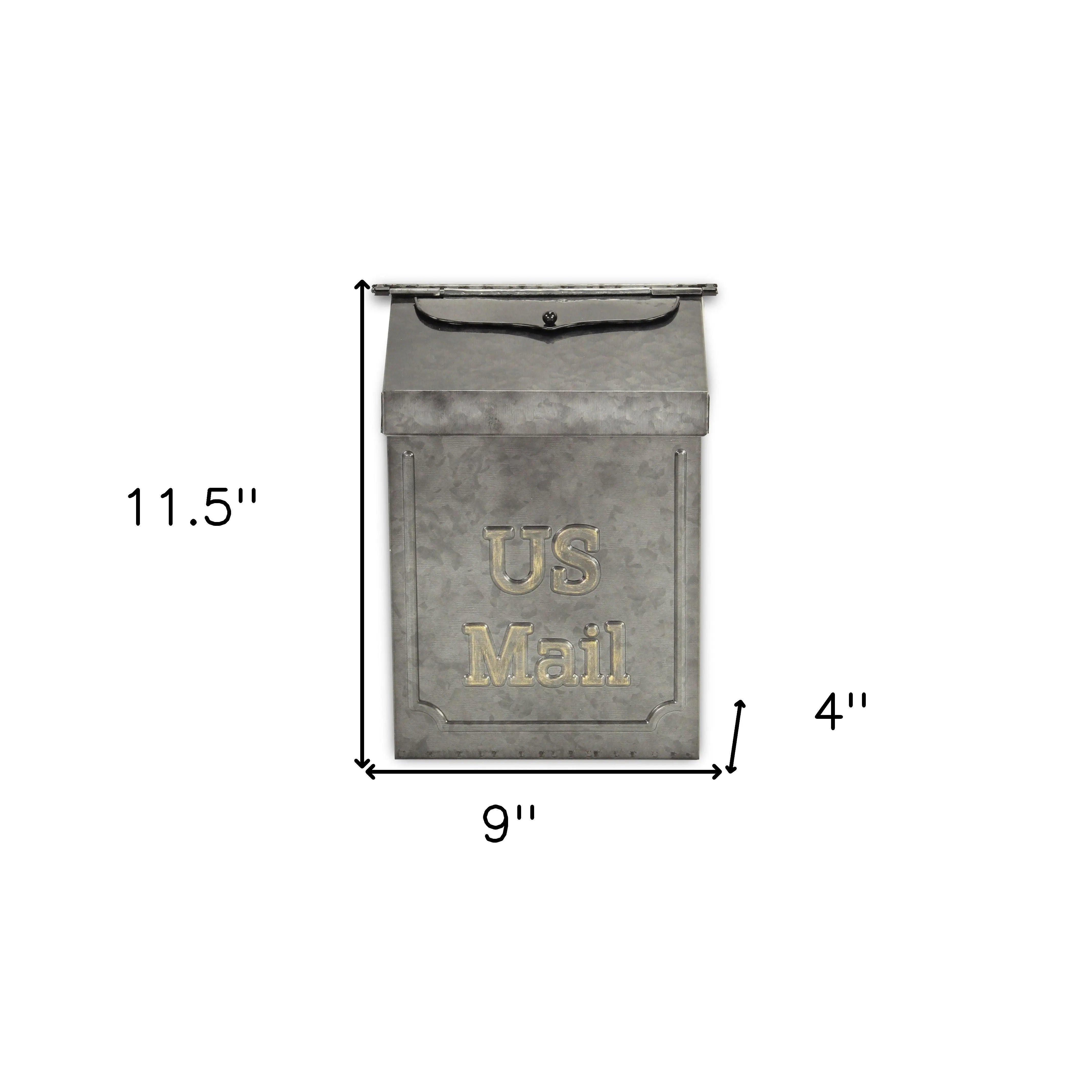 9" Gray Galvanized Metal Paper Organizer With Lid Homeroots Office
