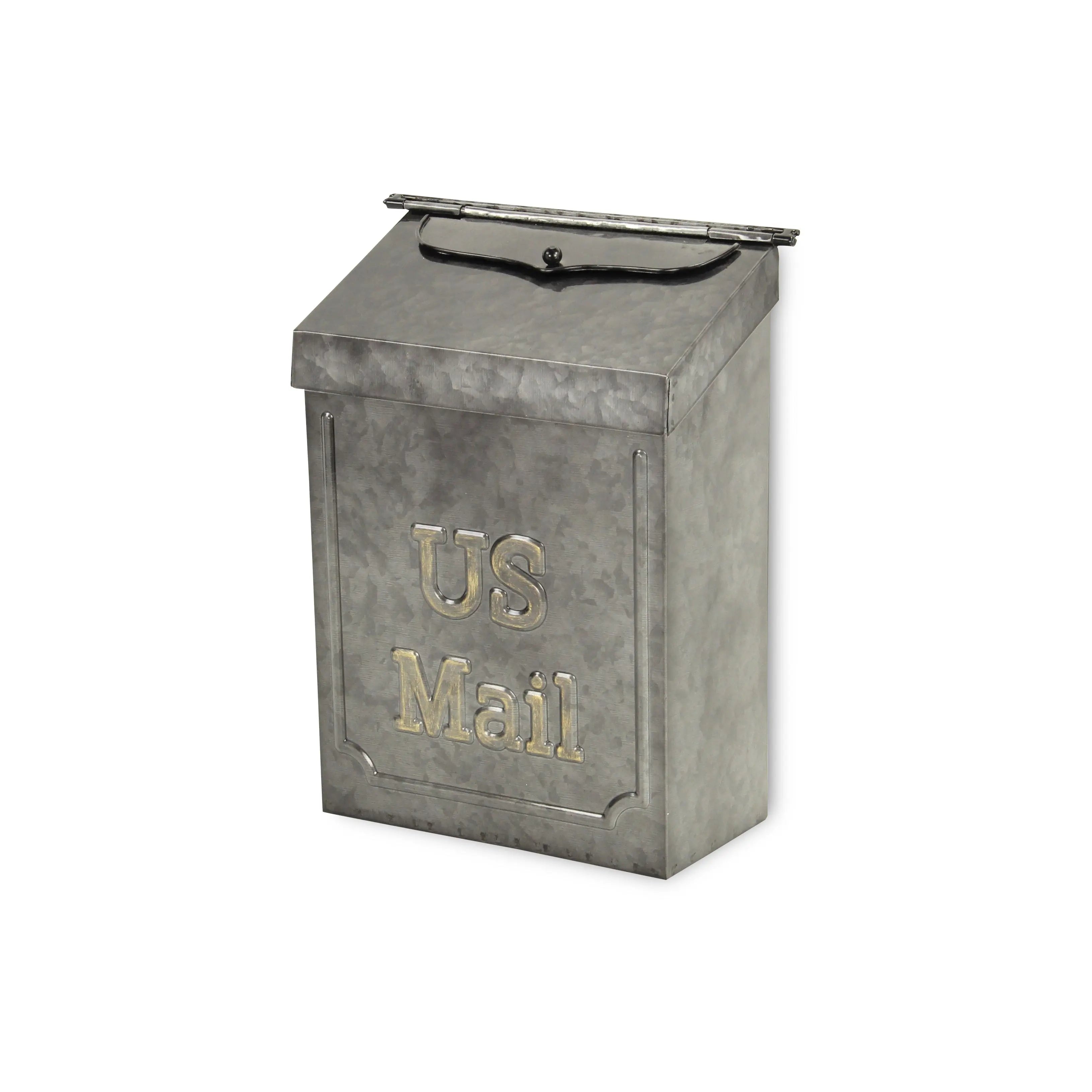 9" Gray Galvanized Metal Paper Organizer With Lid Homeroots Office