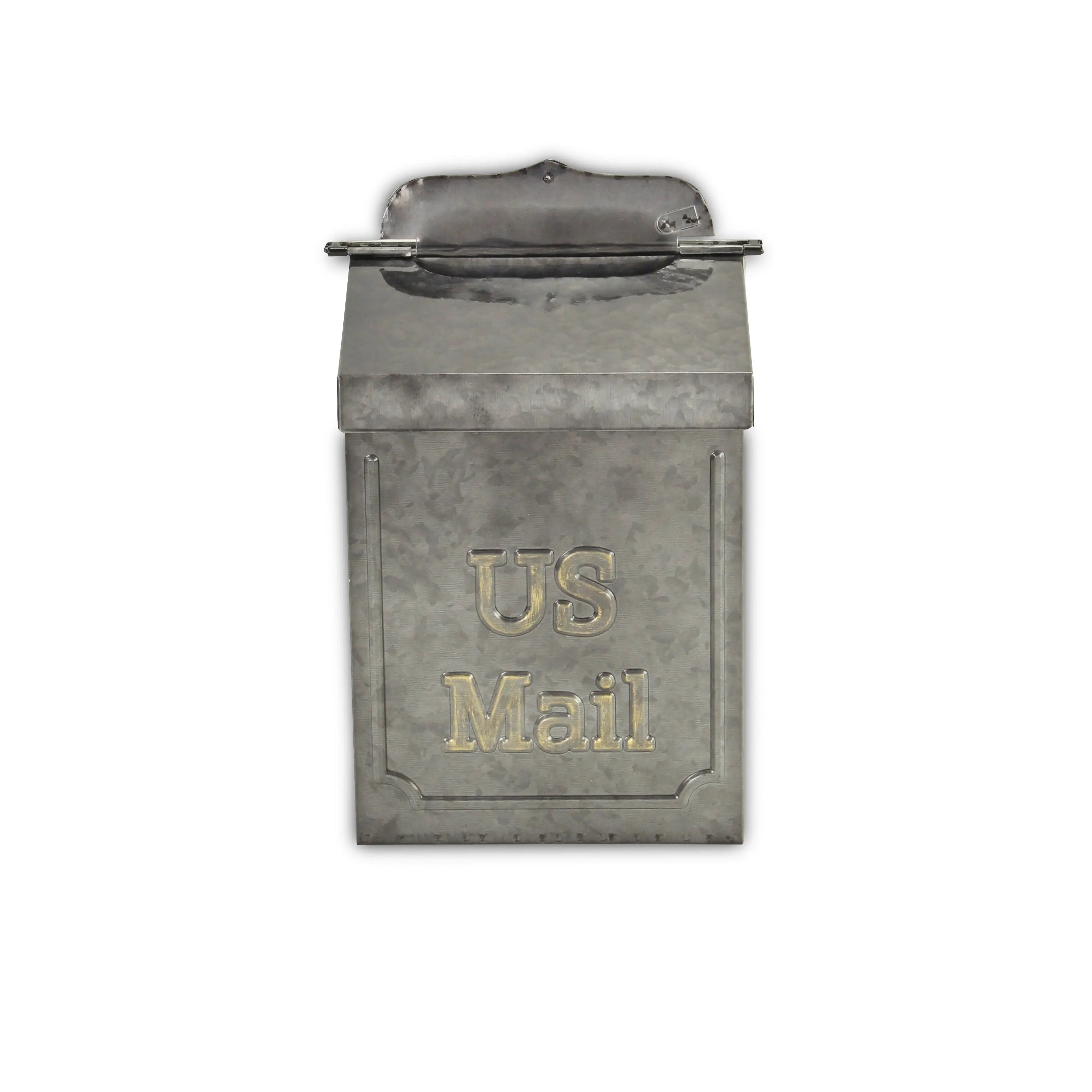 9" Gray Galvanized Metal Paper Organizer With Lid Homeroots Office