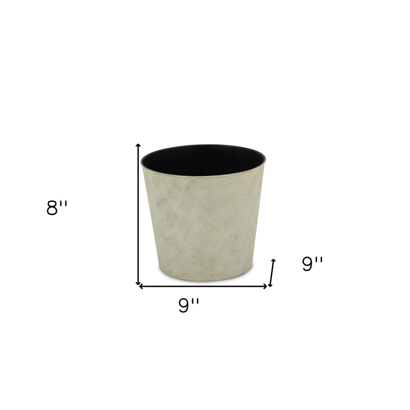 9" Gray Recycled Plastic Indoor Outdoor Round Pot Planter Homeroots Outdoor