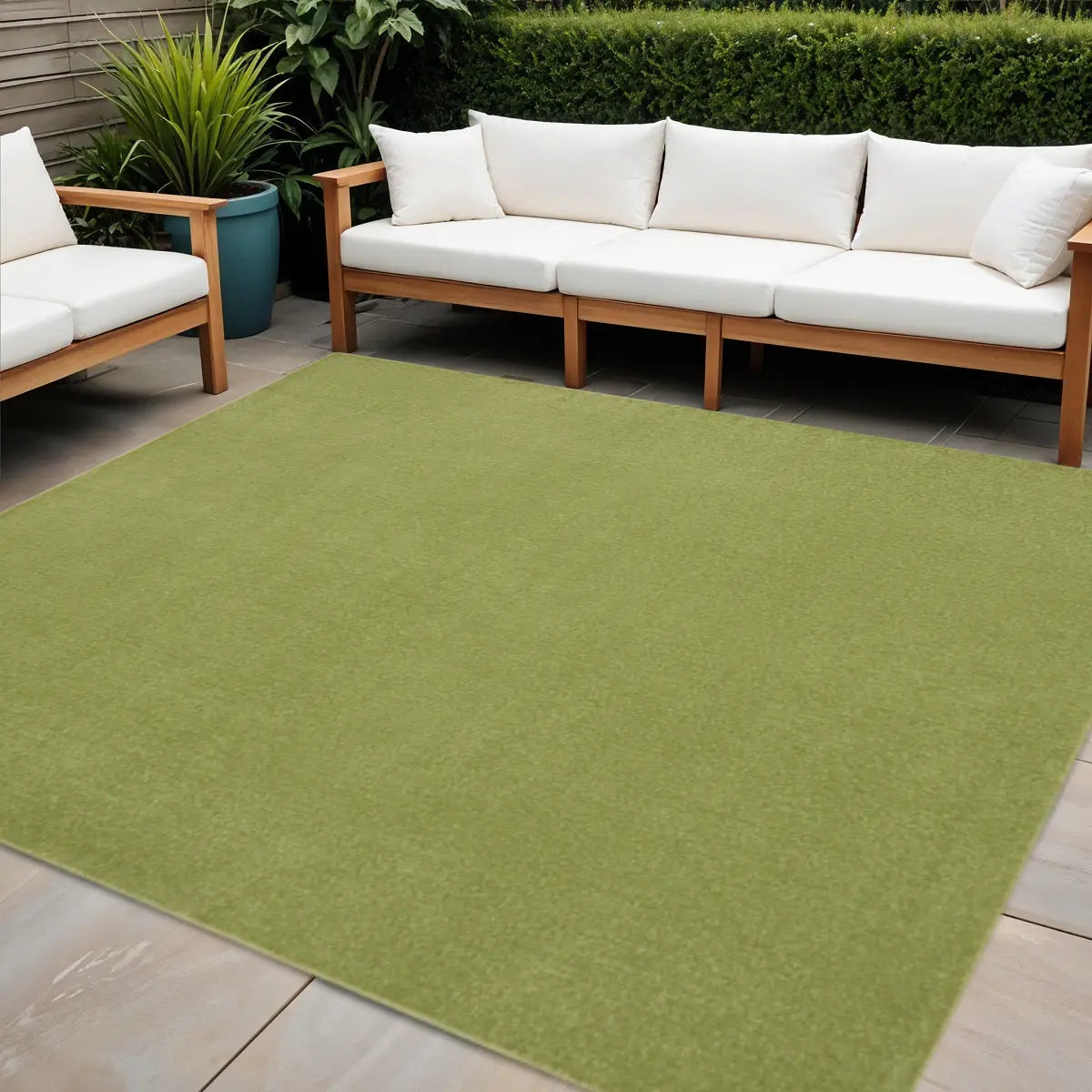 9' Green Square Indoor Outdoor Area Rug Homeroots Outdoor