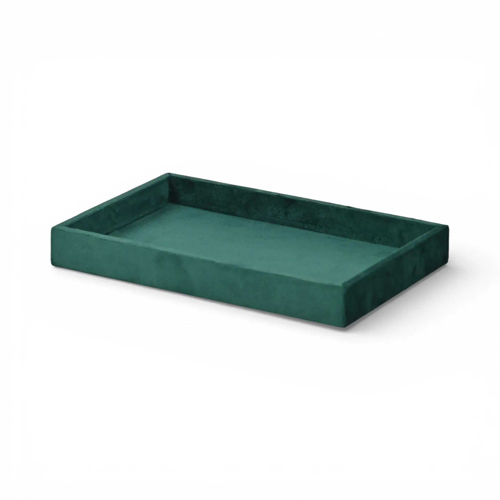 9" Green Wood And Velvet Handmade Trinket Tray Homeroots Kitchen & Dining