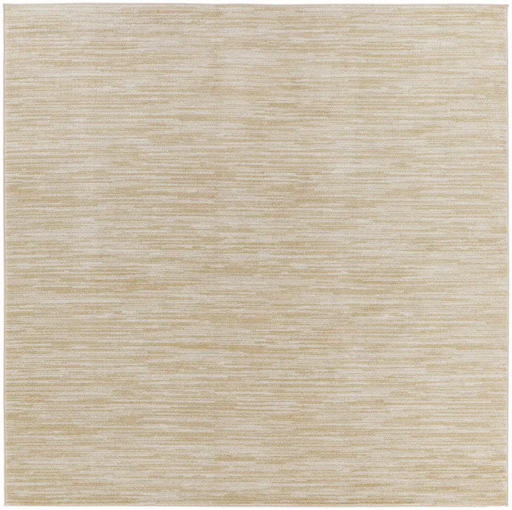 9' Ivory And Gold Square Abstract Indoor Outdoor Area Rug Homeroots Outdoor
