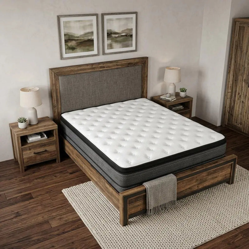 9" King Foam Medium Euro Top Foam Mattress Homeroots Bed & Bath