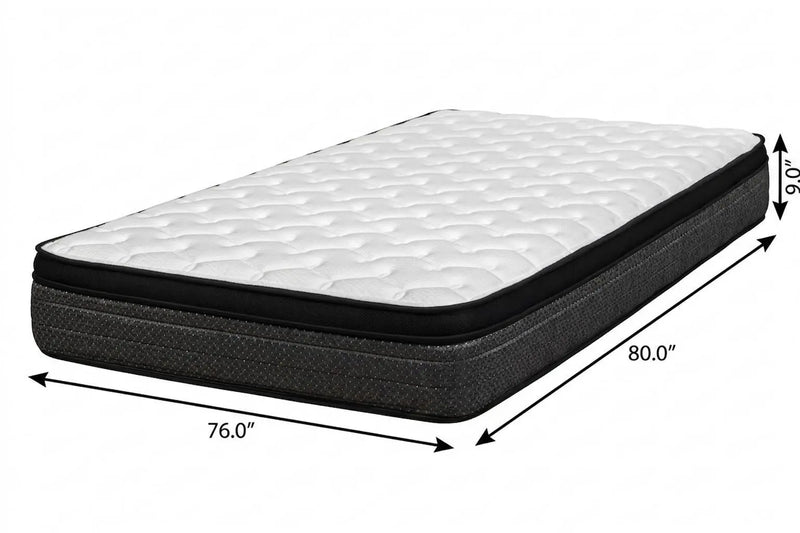9" King Foam Medium Euro Top Foam Mattress Homeroots Bed & Bath
