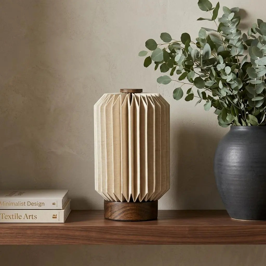 9" Natural Geometric Table Lamp LED With Cylinder Shade Homeroots Lighting