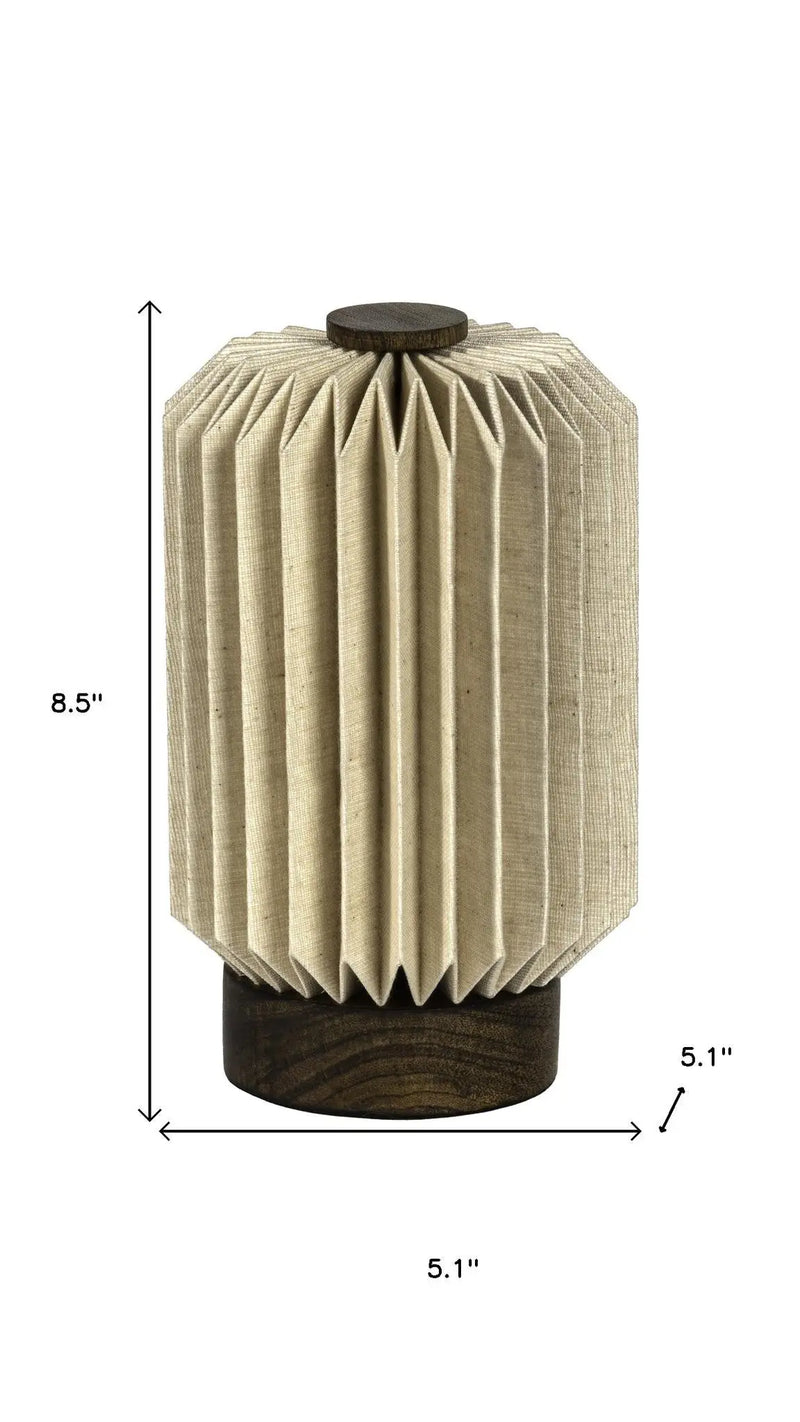 9" Natural Geometric Table Lamp LED With Cylinder Shade Homeroots Lighting