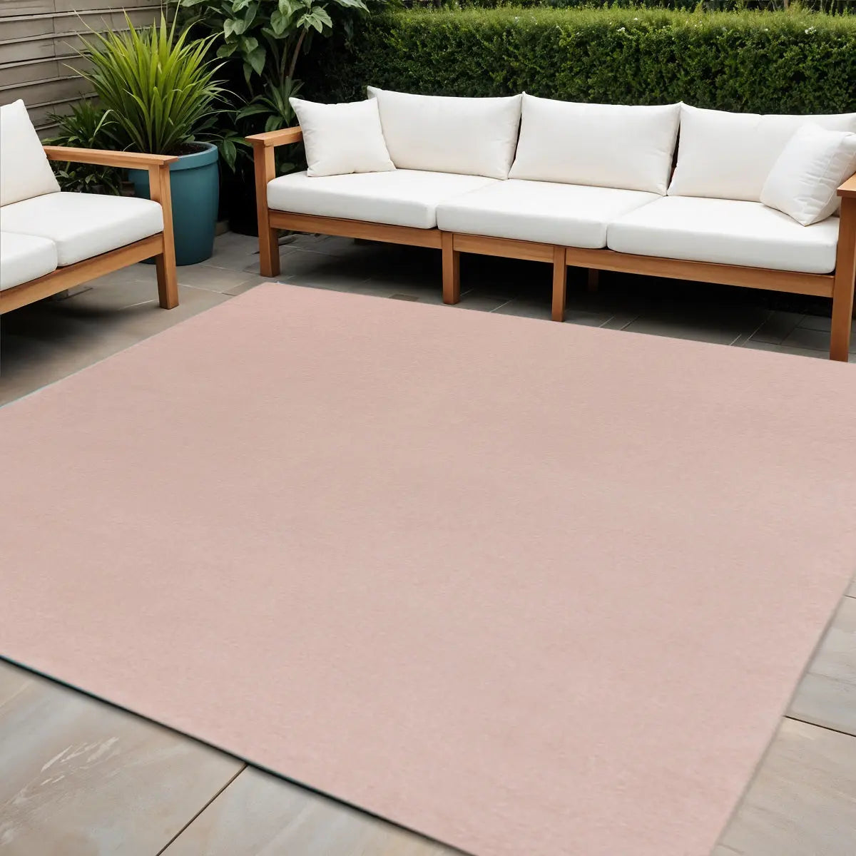 9' Pink Square Indoor Outdoor Area Rug Homeroots Outdoor