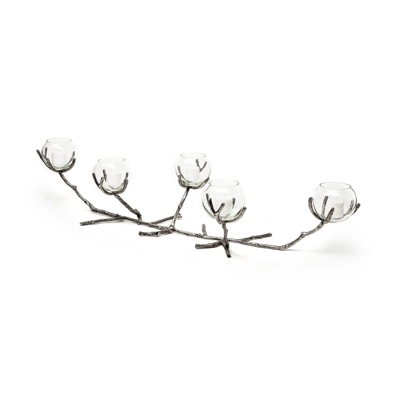 9" Silver Metal Tabletop Candelabra Candle Holder Homeroots Home Decor