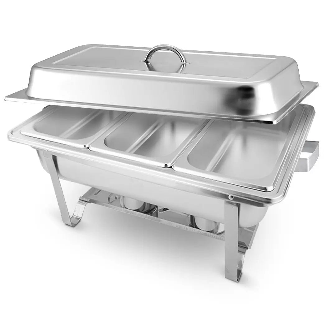 9" Silver Stainless Steel Chafing Dish With Stand Homeroots Kitchen & Dining