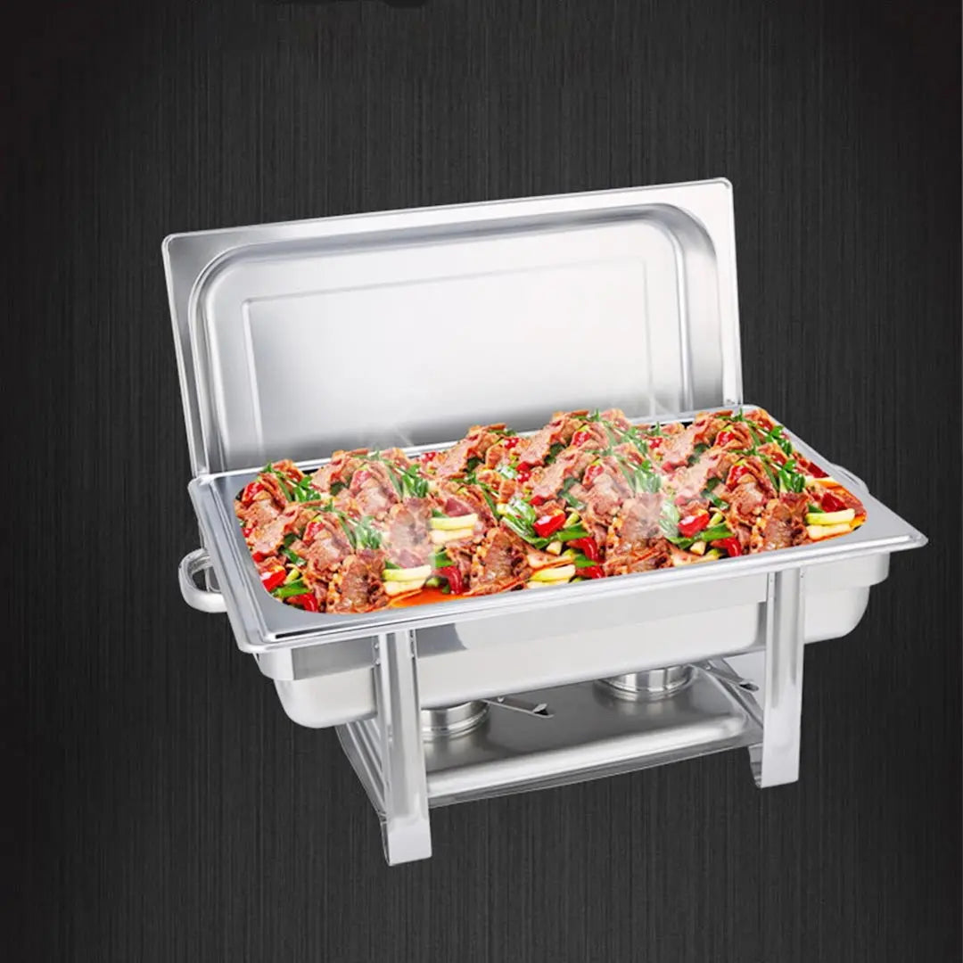 9" Silver Stainless Steel Chafing Dish With Stand Homeroots Kitchen & Dining