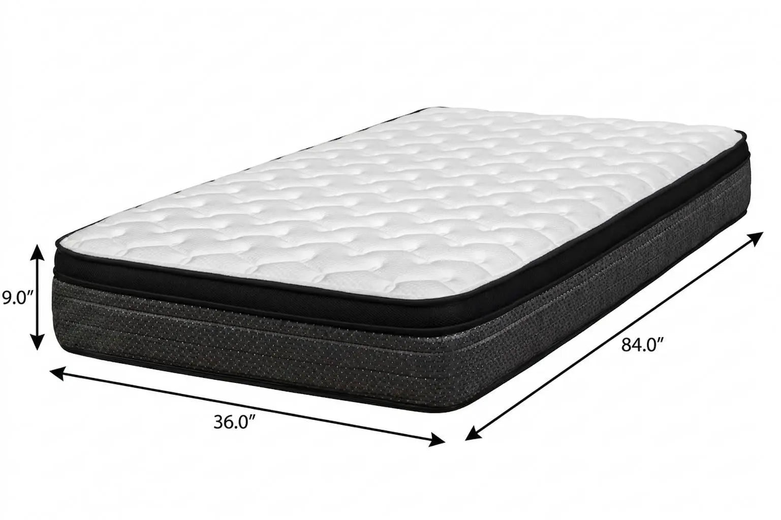 9" Split California King Foam Medium Euro Top Foam Mattress Homeroots Bed & Bath