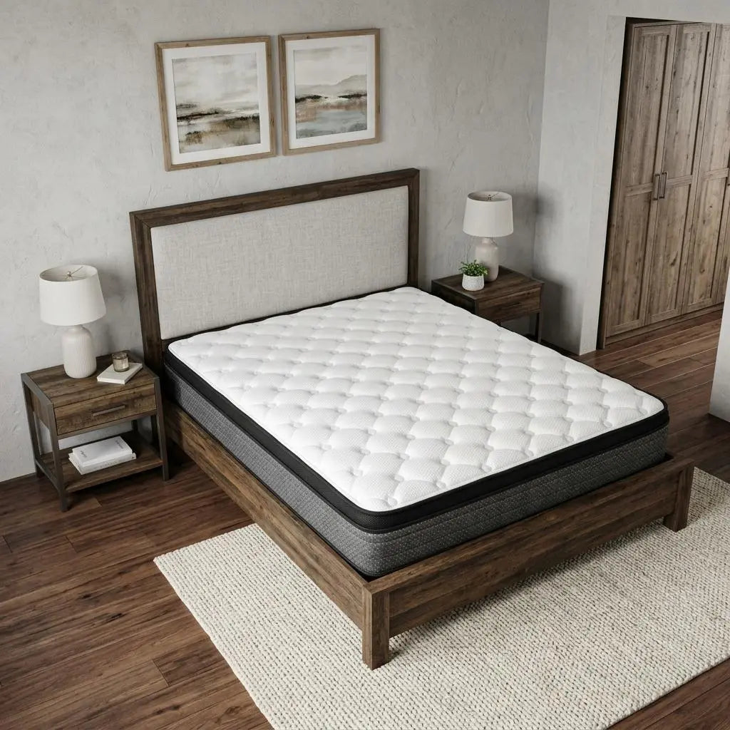 9" Split California King Foam Medium Euro Top Foam Mattress Homeroots Bed & Bath