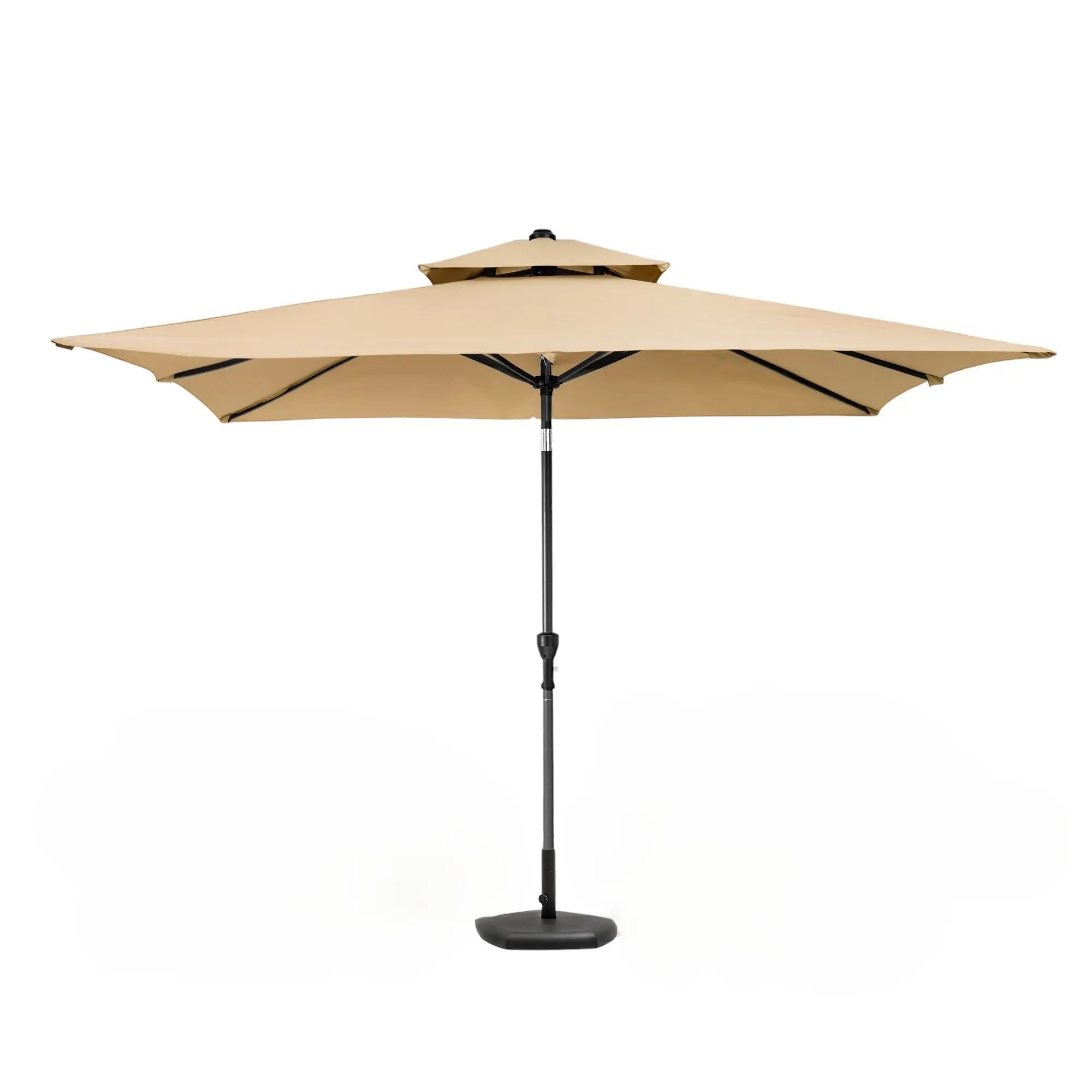 9' Tan Polyester Rectangular Tilt Market Patio Umbrella Homeroots Outdoor