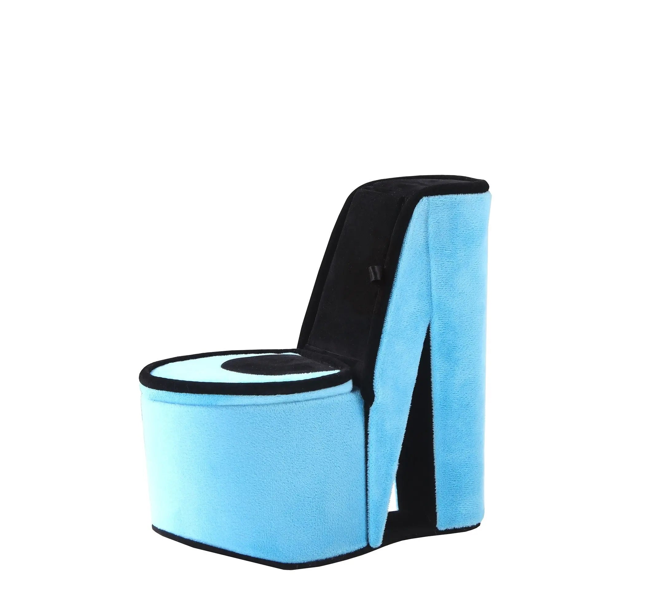 9" Turquoise And Black Velvet High Heel Jewelry Box Homeroots Organization