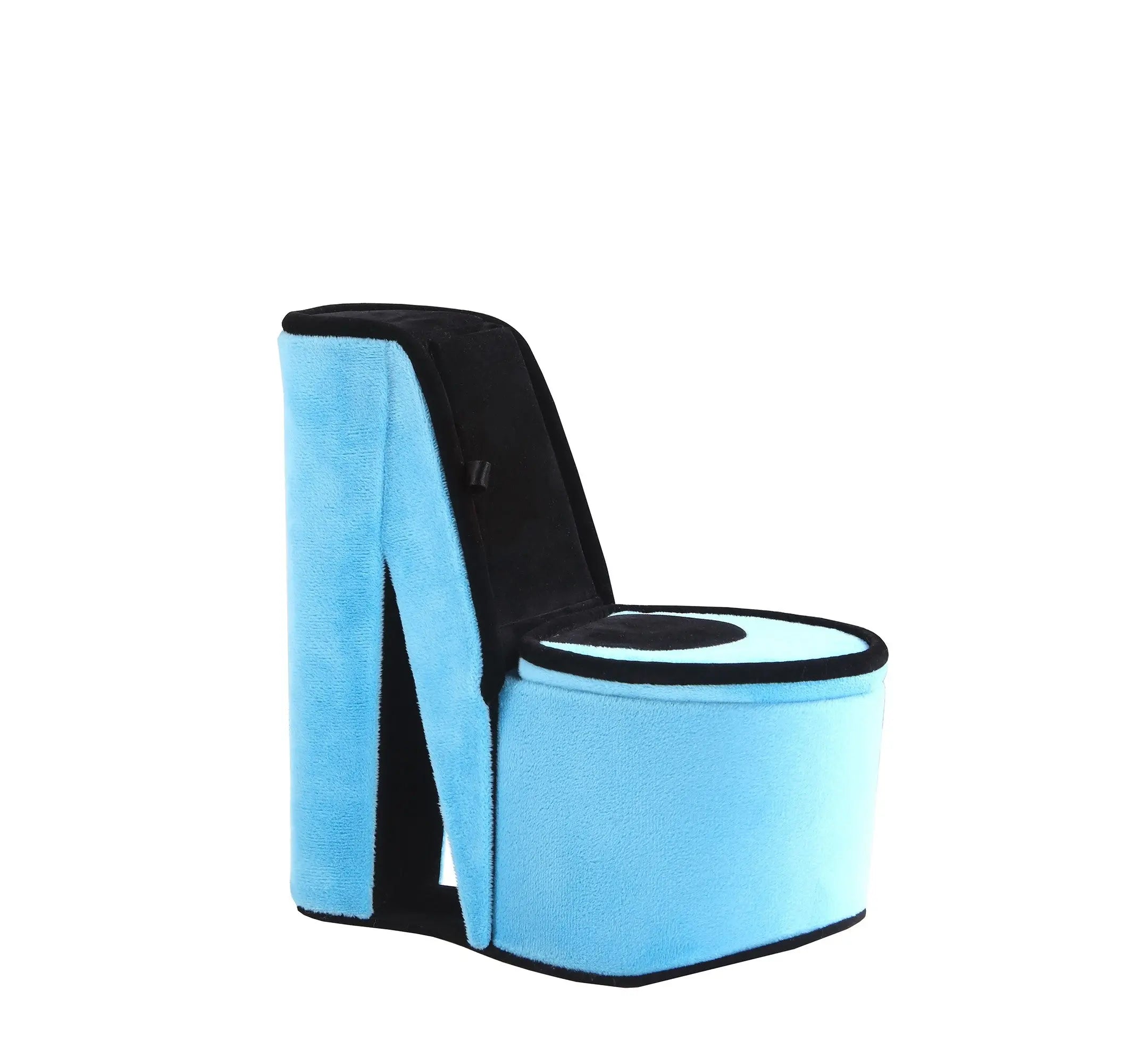 9" Turquoise And Black Velvet High Heel Jewelry Box Homeroots Organization