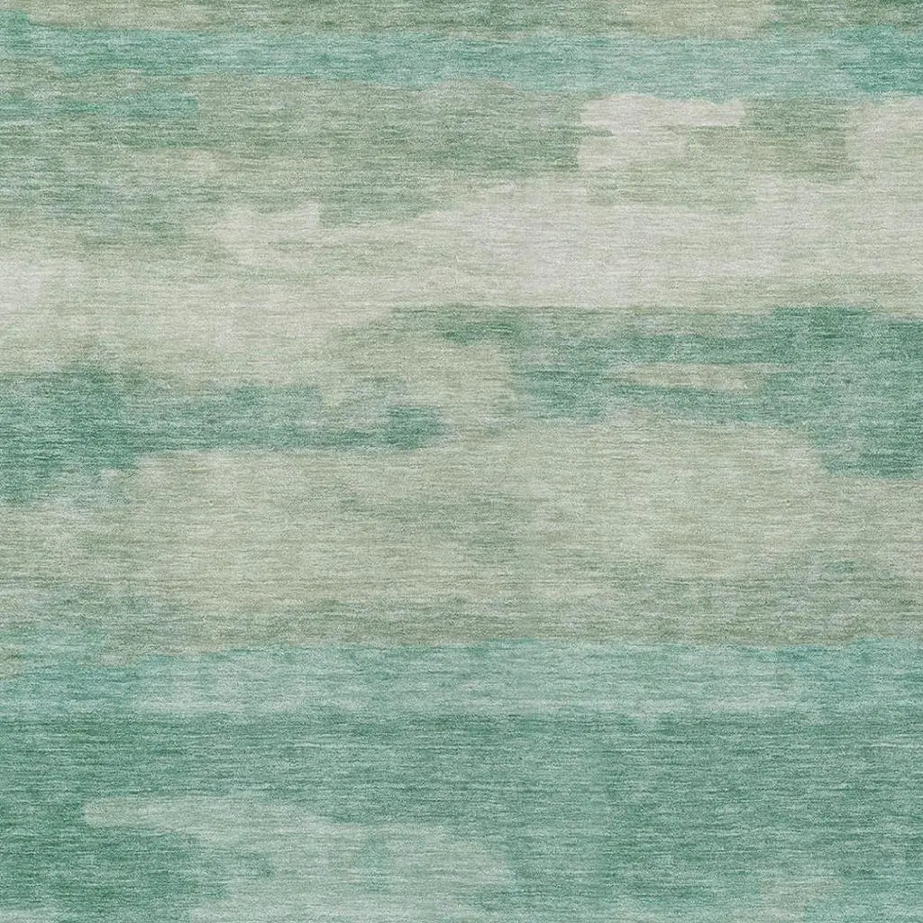 9' X 12' Aqua And Teal Blue Abstract Washable Indoor Outdoor Area Rug Homeroots Outdoor