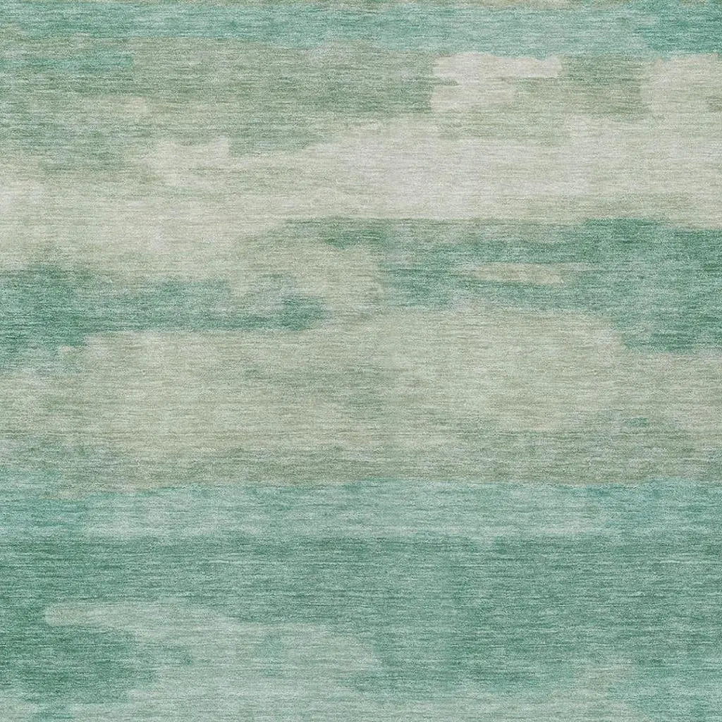 9' X 12' Aqua And Teal Blue Abstract Washable Indoor Outdoor Area Rug Homeroots Outdoor