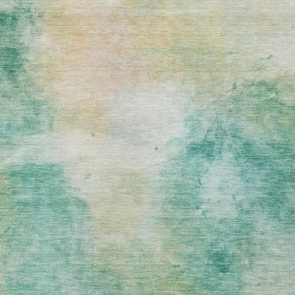 9' X 12' Aqua And Teal Blue Abstract Washable Indoor Outdoor Area Rug Homeroots Outdoor