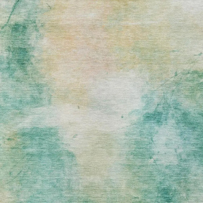 9' X 12' Aqua And Teal Blue Abstract Washable Indoor Outdoor Area Rug Homeroots Outdoor