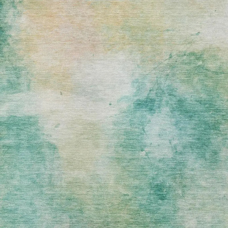 9' X 12' Aqua And Teal Blue Abstract Washable Indoor Outdoor Area Rug Homeroots Outdoor