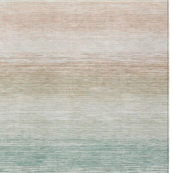 9' X 12' Aqua And Teal Blue Striped Washable Indoor Outdoor Area Rug Homeroots Outdoor