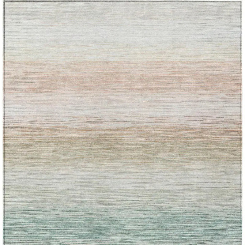 9' X 12' Aqua And Teal Blue Striped Washable Indoor Outdoor Area Rug Homeroots Outdoor