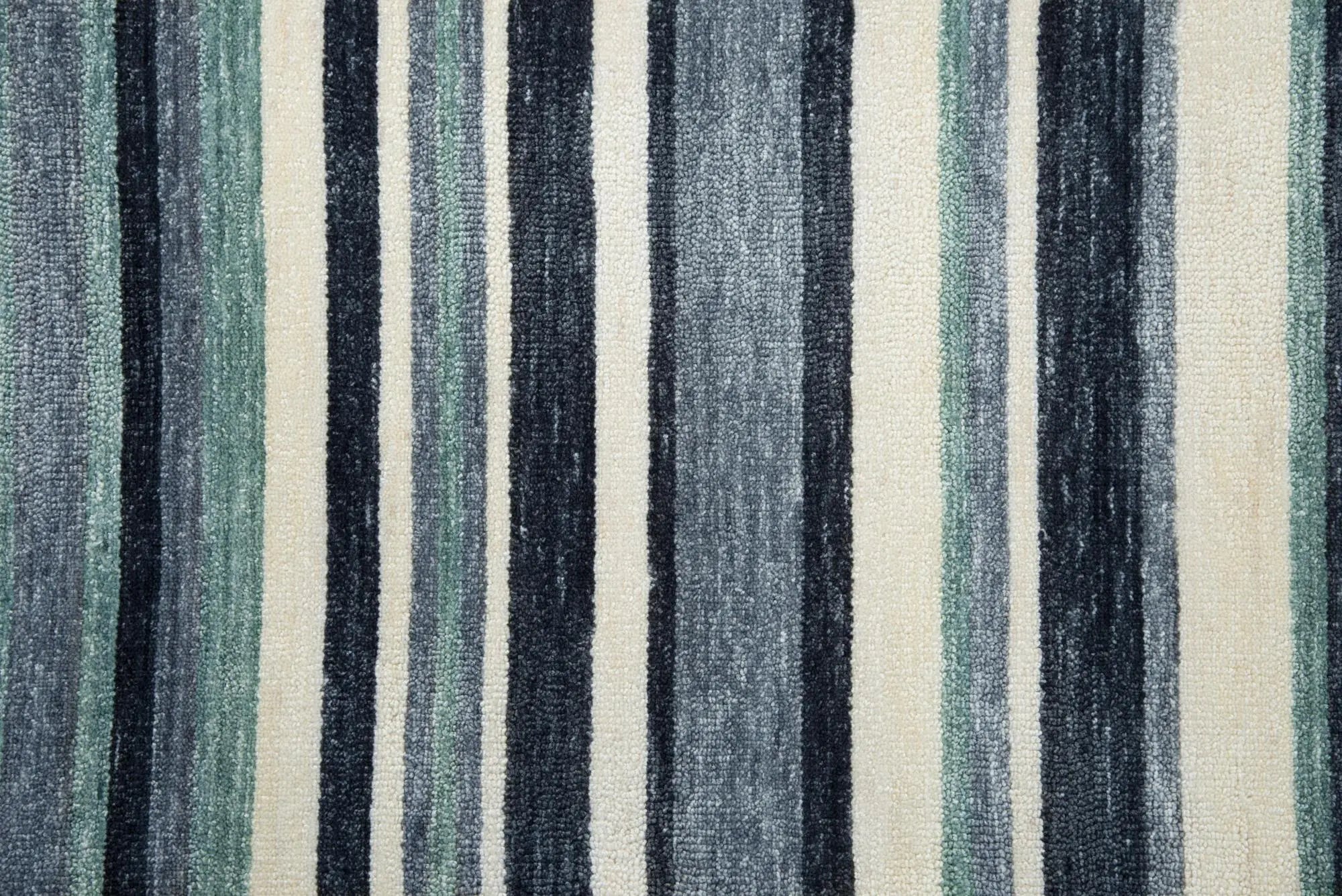 9' X 12' Aqua Gray And Ivory Striped Hand Tufted Area Rug Homeroots Home Decor