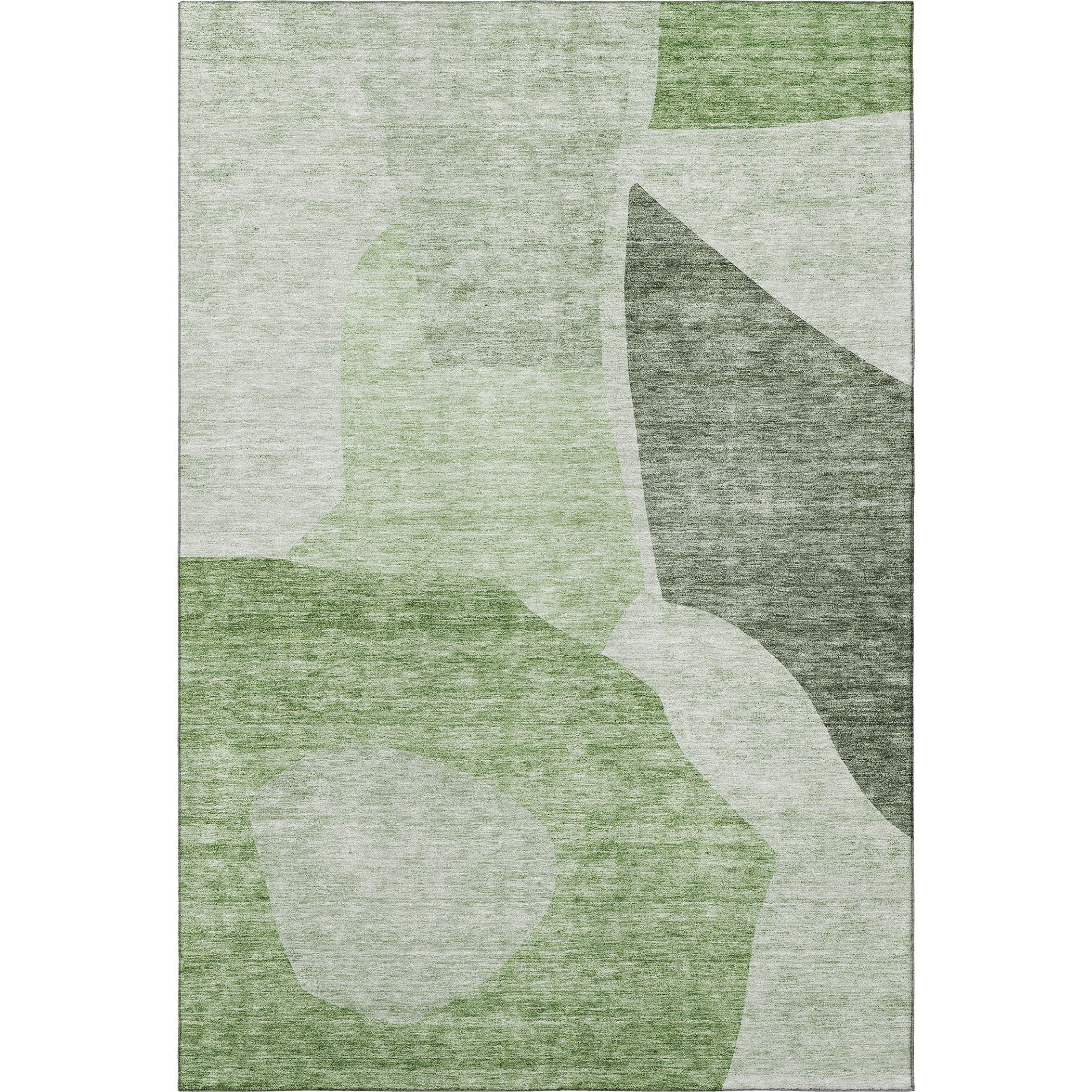 9' X 12' Artichoke Green And Ivory Abstract Washable Area Rug With UV Protection Homeroots Home Decor