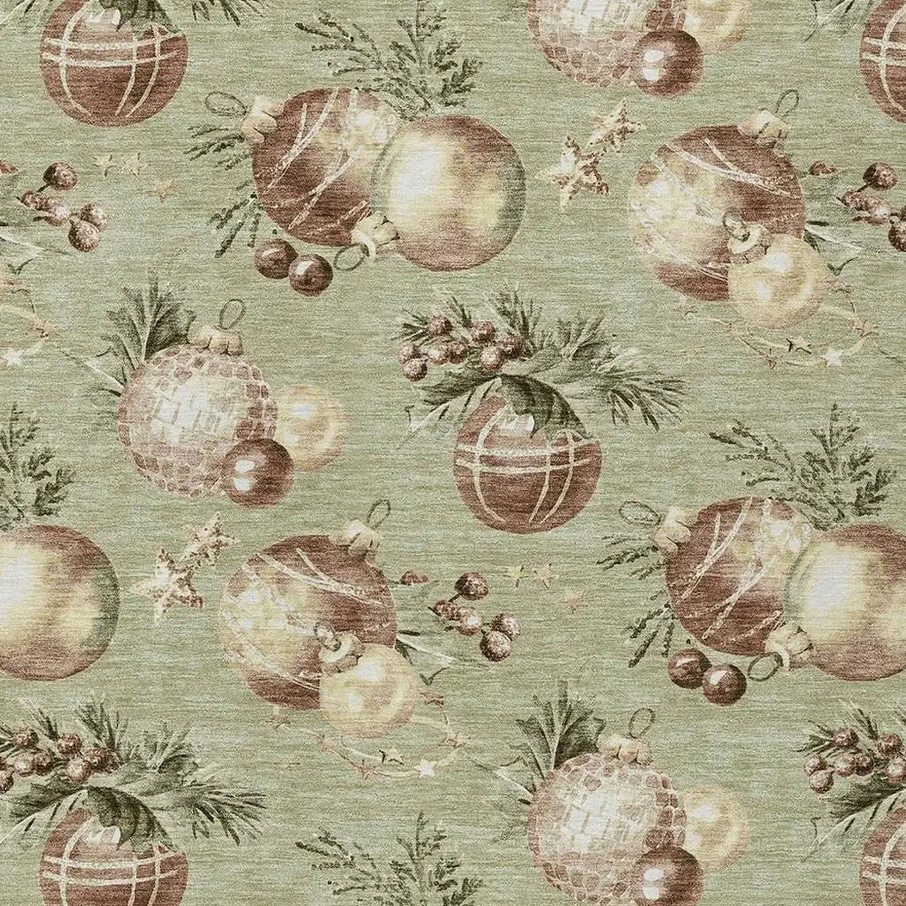 9' X 12' Artichoke Green Brown And Beige Stars Washable Indoor Outdoor Area Rug Homeroots Outdoor
