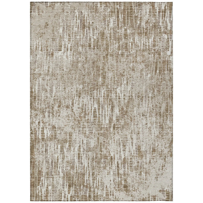9' X 12' Beige And Brown Abstract Washable Indoor Outdoor Area Rug Homeroots Outdoor