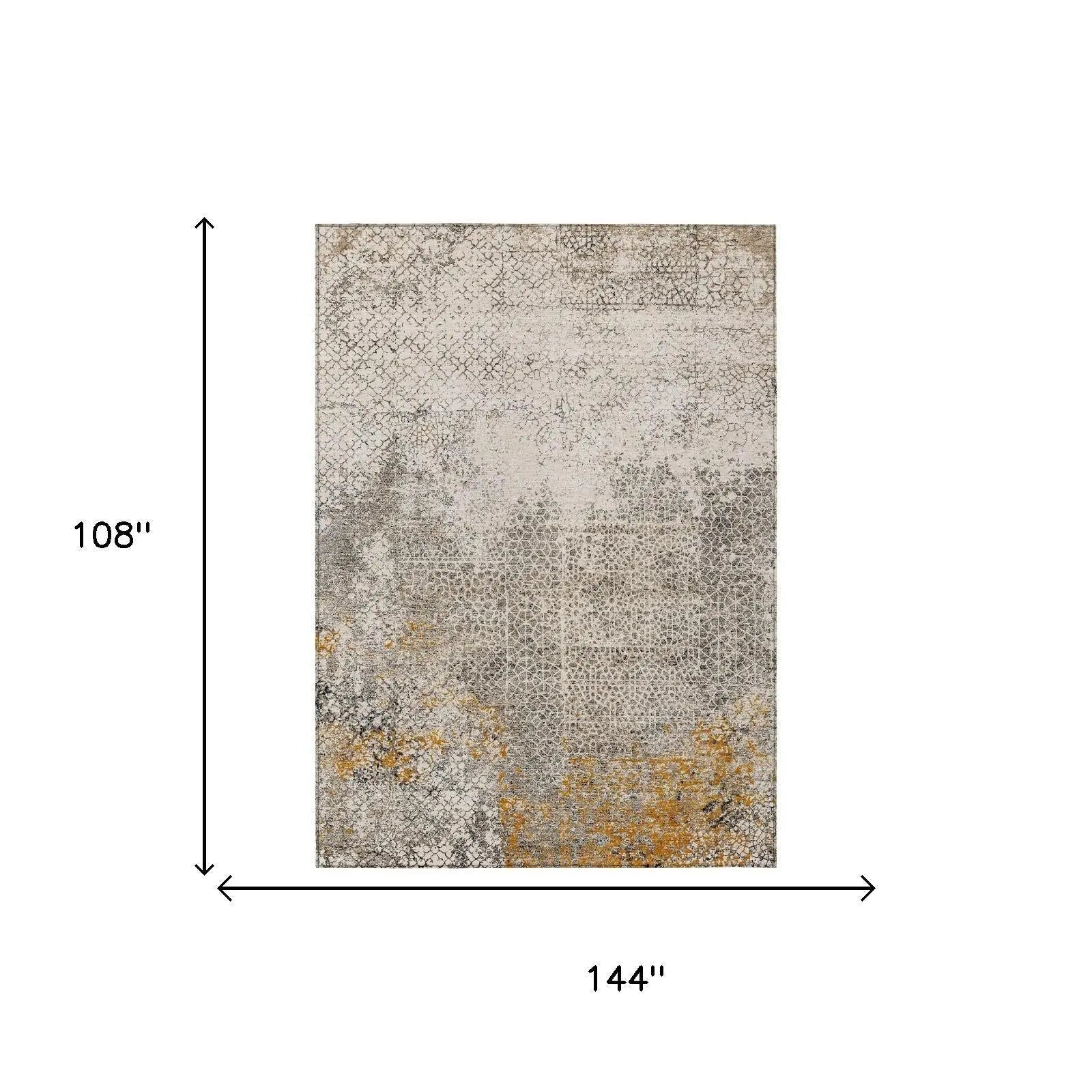 9' X 12' Beige And Brown Abstract Washable Indoor Outdoor Area Rug Homeroots Outdoor