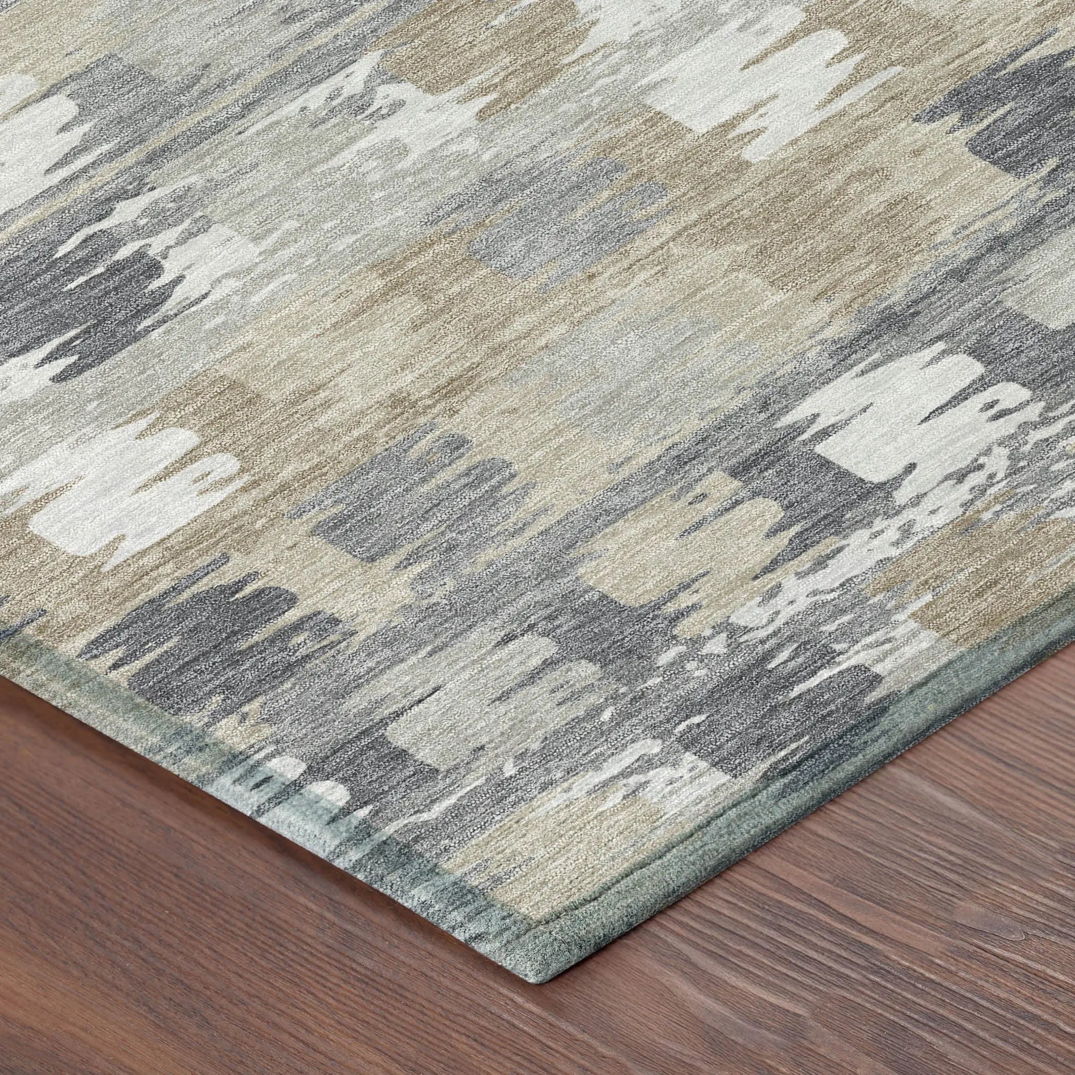 9' X 12' Beige And Brown Abstract Washable Indoor Outdoor Area Rug Homeroots Outdoor