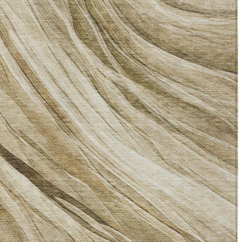 9' X 12' Beige And Brown Abstract Washable Indoor Outdoor Area Rug Homeroots Outdoor