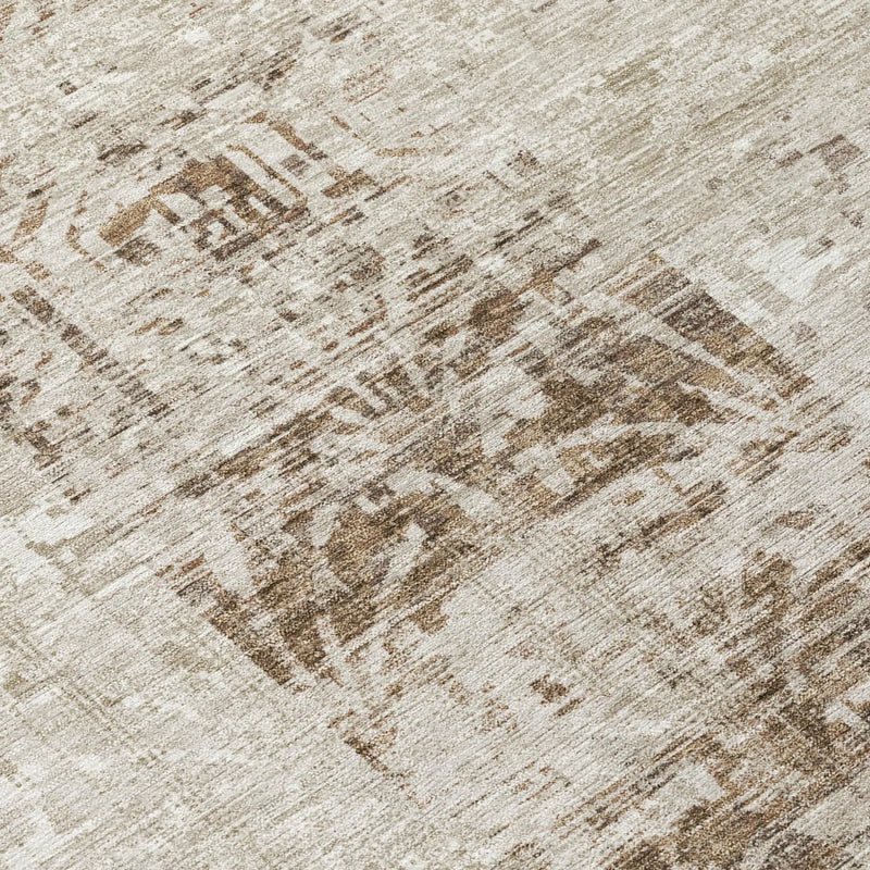 9' X 12' Beige And Brown Abstract Washable Indoor Outdoor Area Rug Homeroots Outdoor