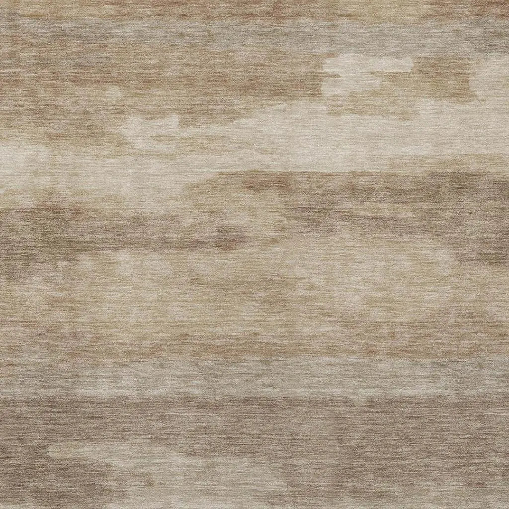 9' X 12' Beige And Brown Abstract Washable Indoor Outdoor Area Rug Homeroots Outdoor