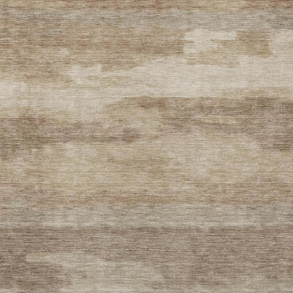9' X 12' Beige And Brown Abstract Washable Indoor Outdoor Area Rug Homeroots Outdoor