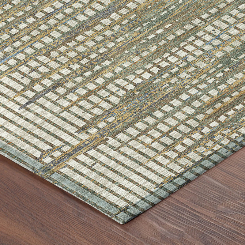 9' X 12' Beige And Brown Abstract Washable Indoor Outdoor Area Rug Homeroots Outdoor