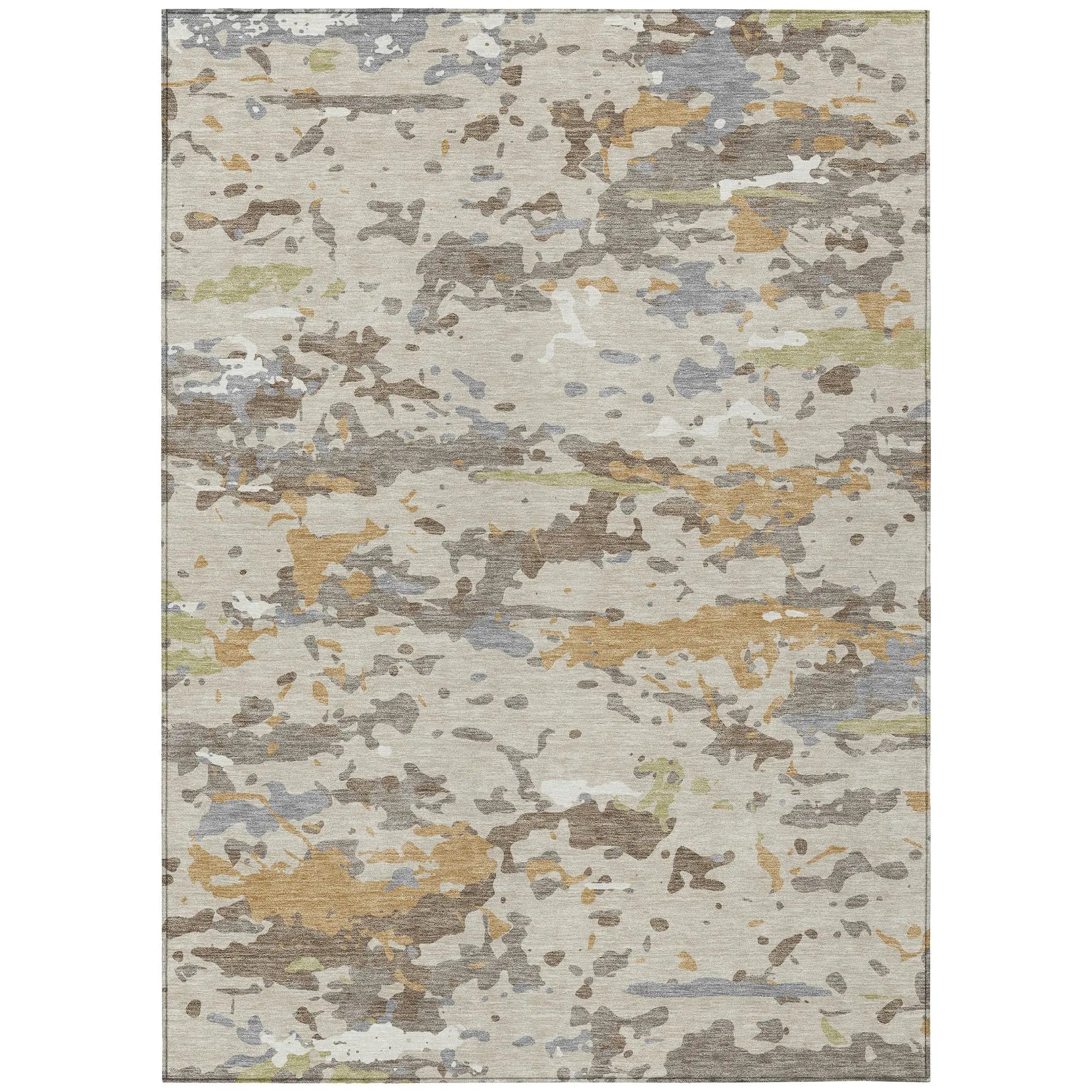 9' X 12' Beige And Brown Abstract Washable Indoor Outdoor Area Rug Homeroots Outdoor