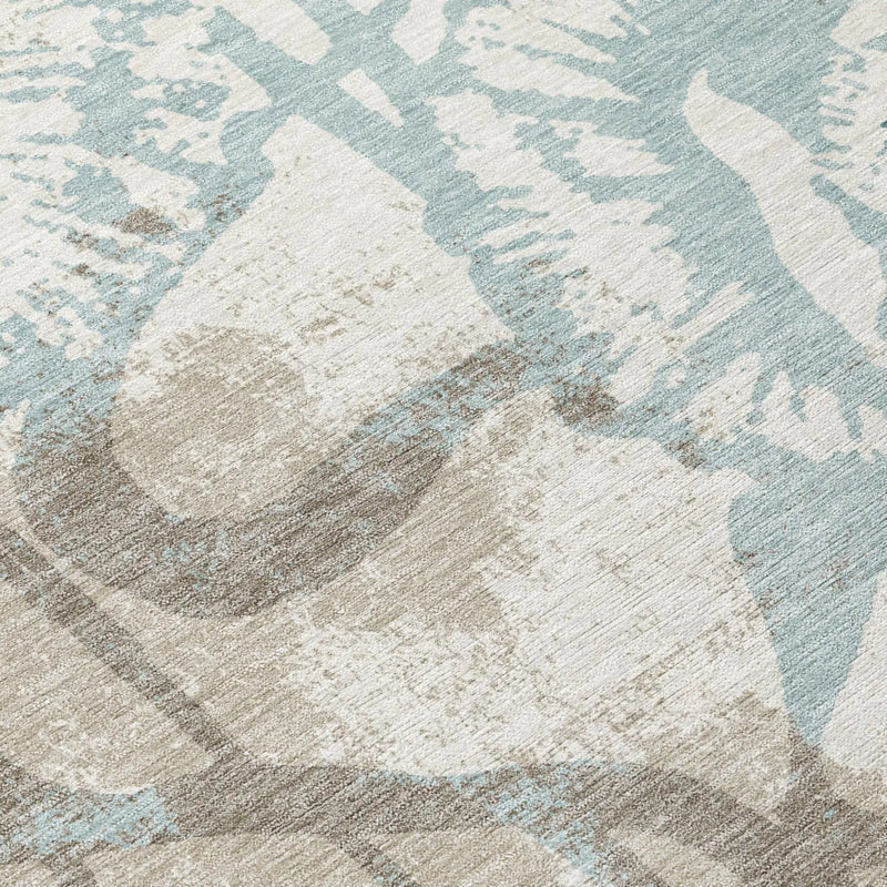 9' X 12' Beige And Brown Floral Washable Indoor Outdoor Area Rug Homeroots Outdoor