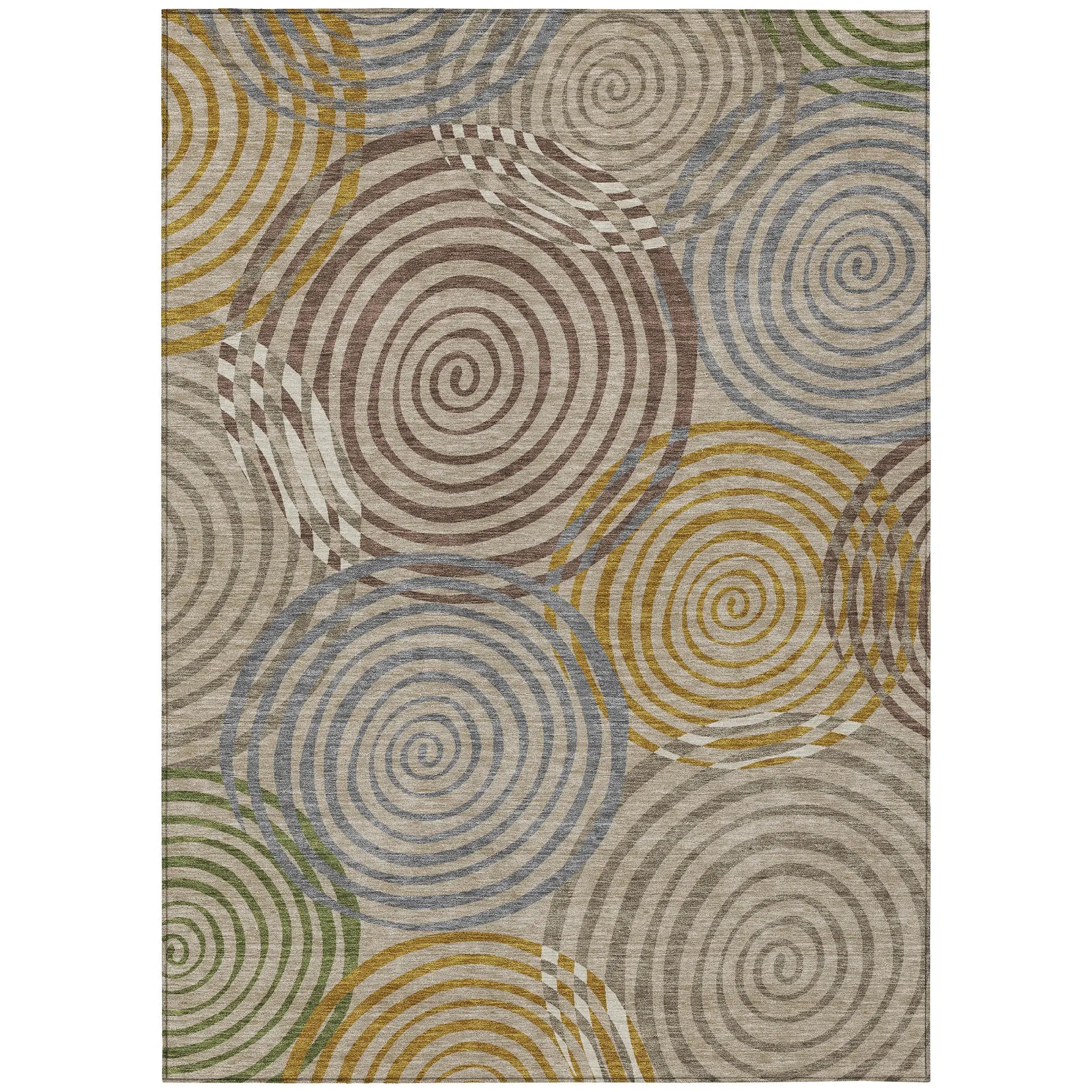 9' X 12' Beige And Brown Geometric Washable Indoor Outdoor Area Rug Homeroots Outdoor
