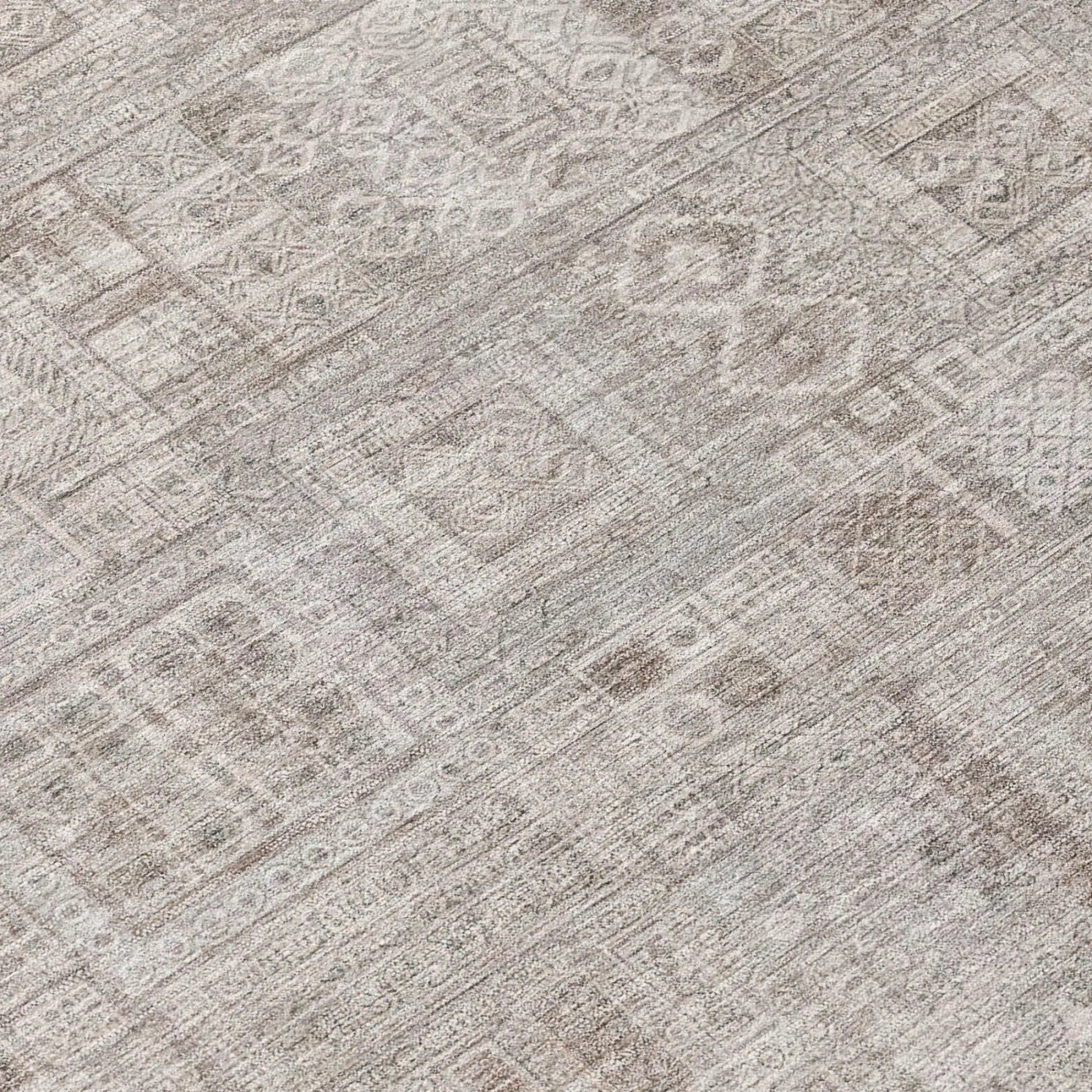 9' X 12' Beige And Brown Oriental Washable Indoor Outdoor Area Rug Homeroots Outdoor