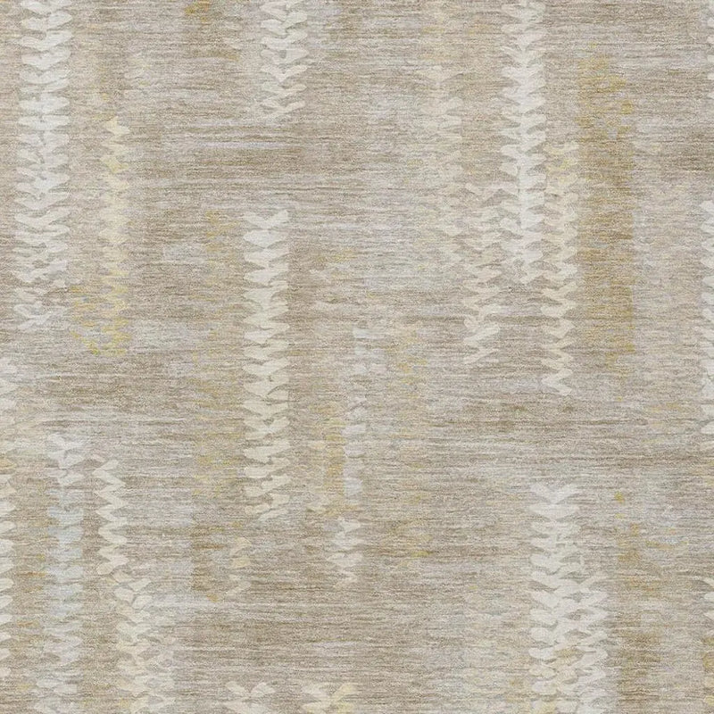 9' X 12' Beige And Brown Striped Washable Indoor Outdoor Area Rug Homeroots Outdoor