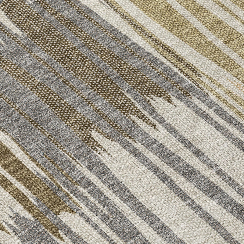 9' X 12' Beige And Brown Striped Washable Indoor Outdoor Area Rug Homeroots Outdoor