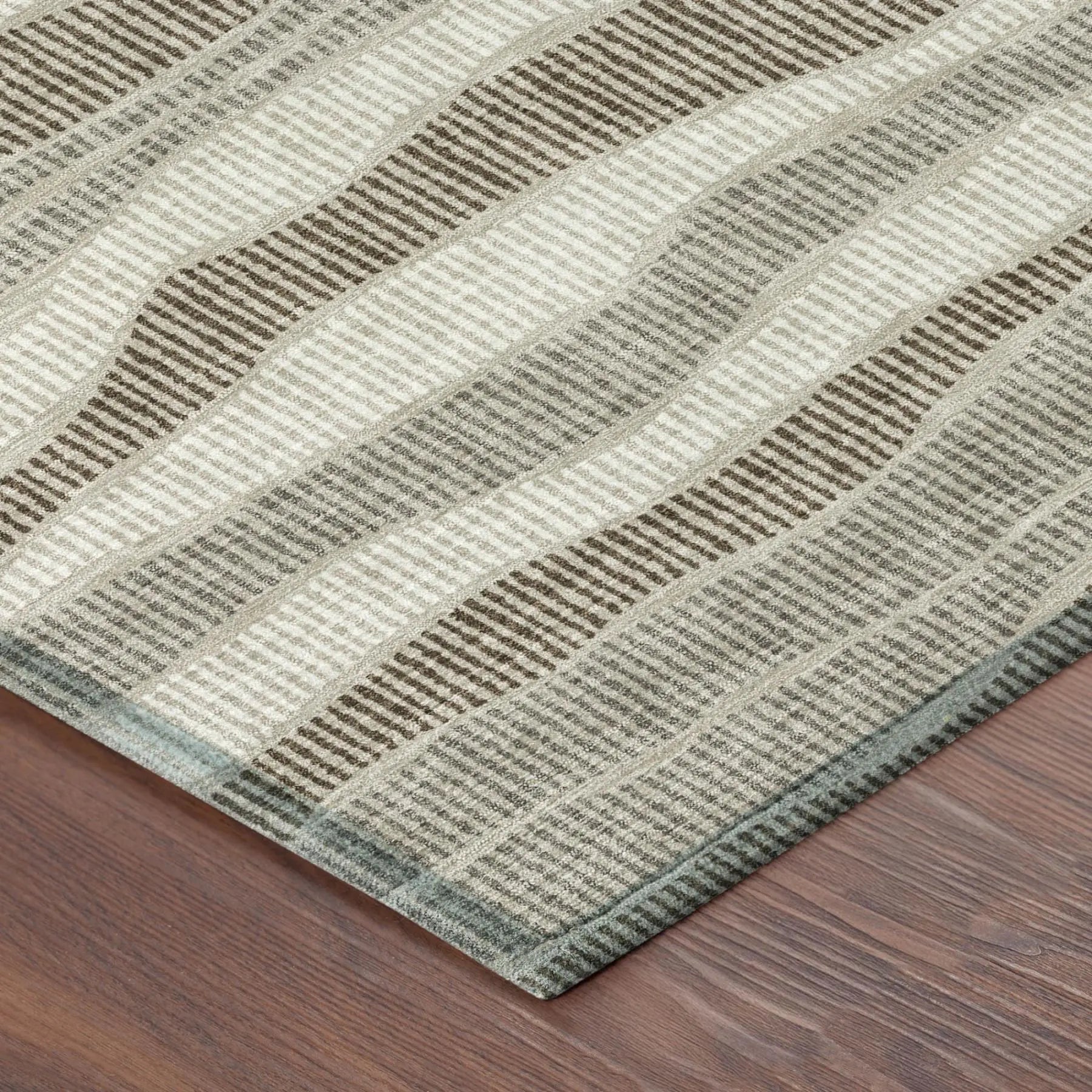 9' X 12' Beige And Brown Striped Washable Indoor Outdoor Area Rug Homeroots Outdoor