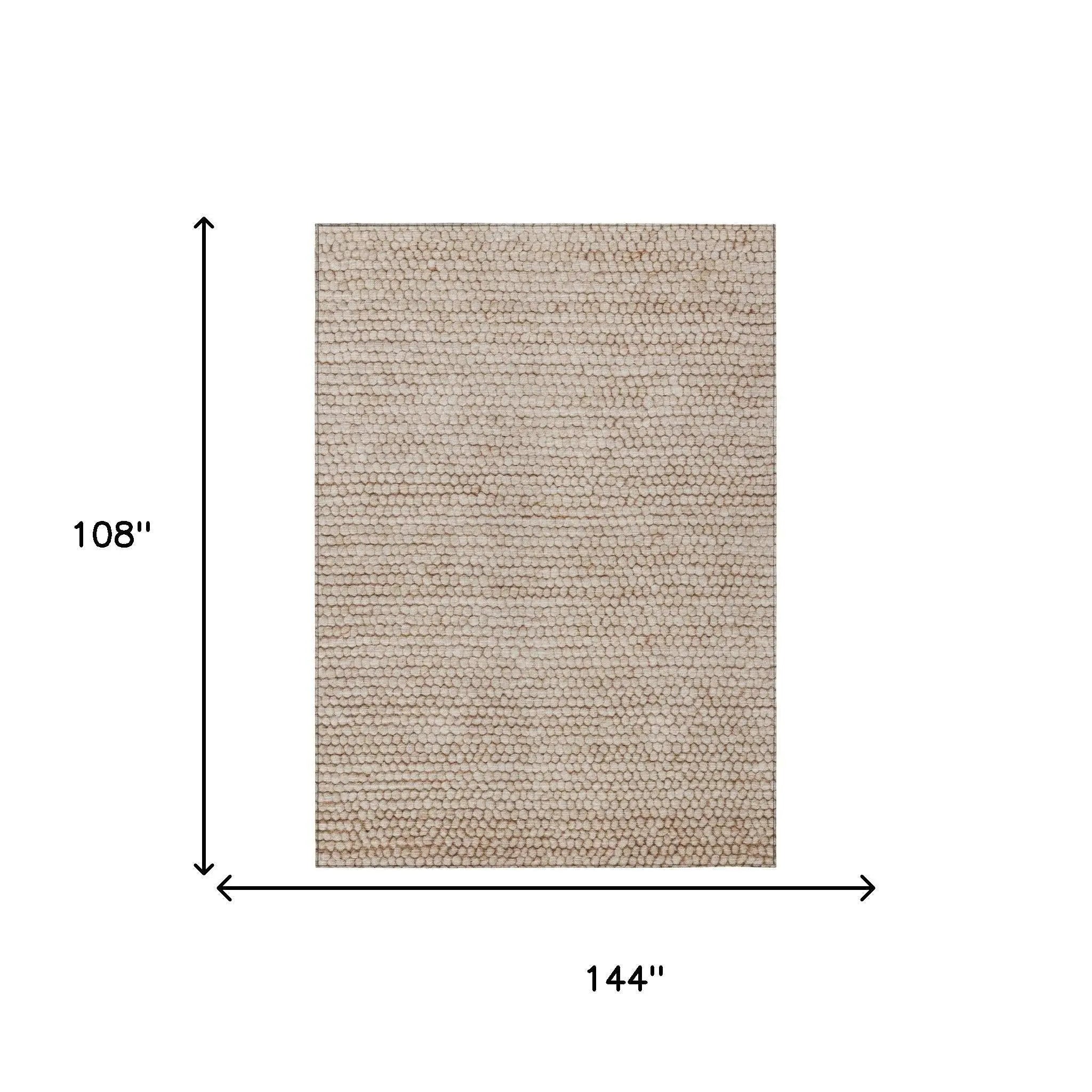9' X 12' Beige And Brown Striped Washable Indoor Outdoor Area Rug Homeroots Outdoor