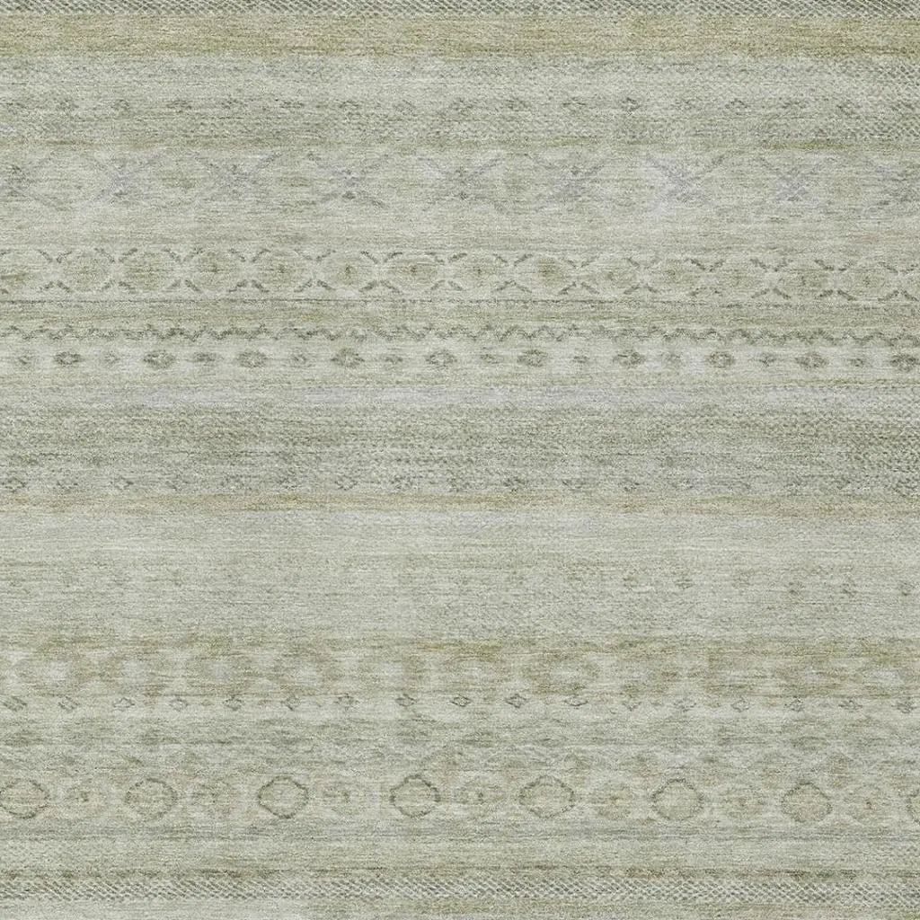 9' X 12' Beige And Brown Striped Washable Indoor Outdoor Area Rug Homeroots Outdoor
