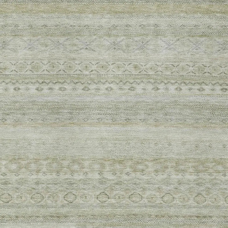 9' X 12' Beige And Brown Striped Washable Indoor Outdoor Area Rug Homeroots Outdoor