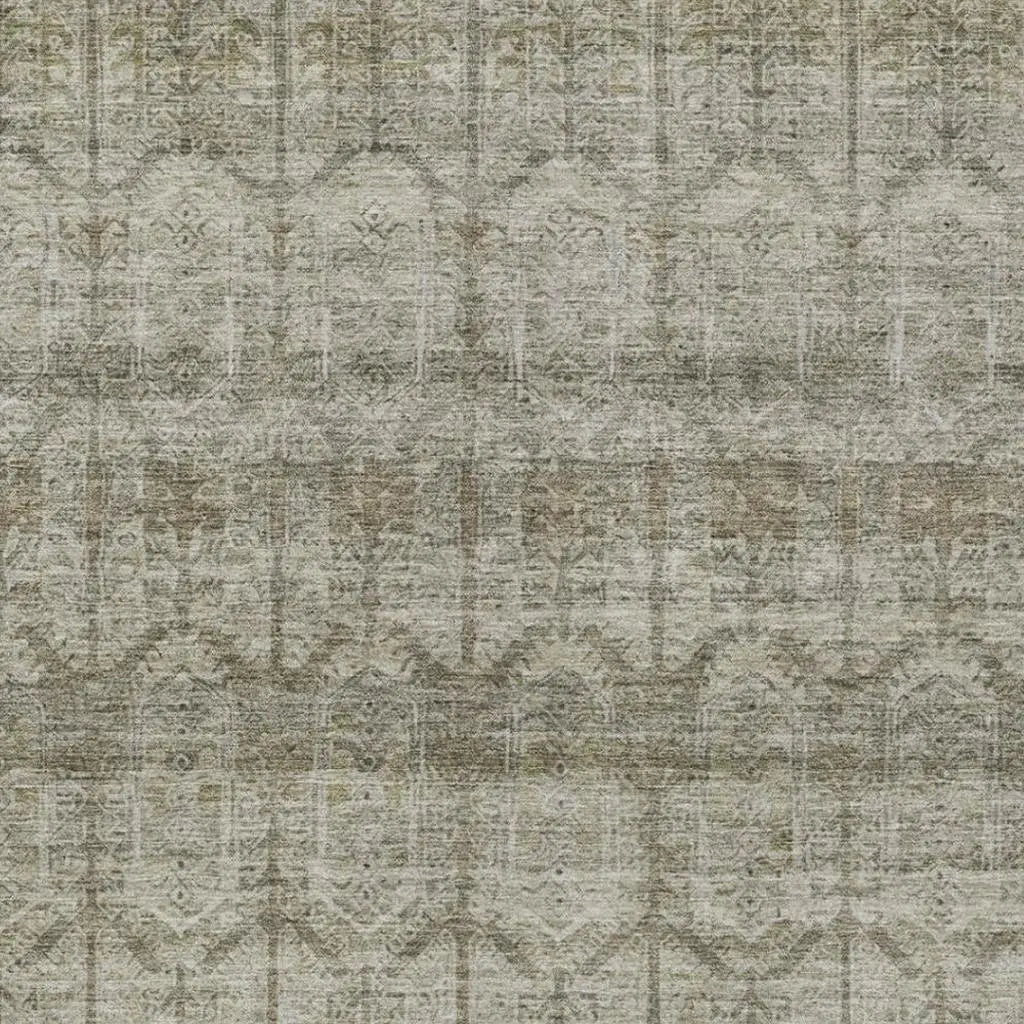 9' X 12' Beige And Brown Tribal Washable Indoor Outdoor Area Rug Homeroots Outdoor
