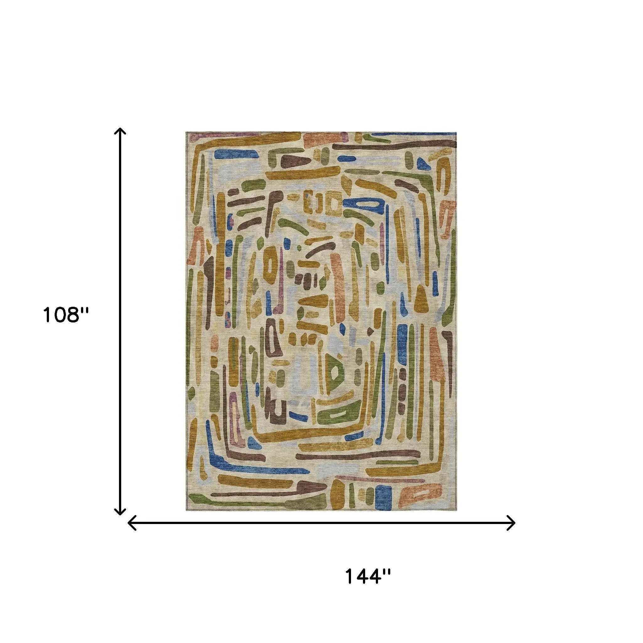 9' X 12' Beige And Copper Abstract Washable Indoor Outdoor Area Rug Homeroots Outdoor